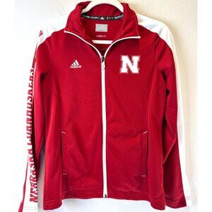 Adidas Nebraska Cornhusker Red/White Women Full Zip Jacket Small Tailgate Sports